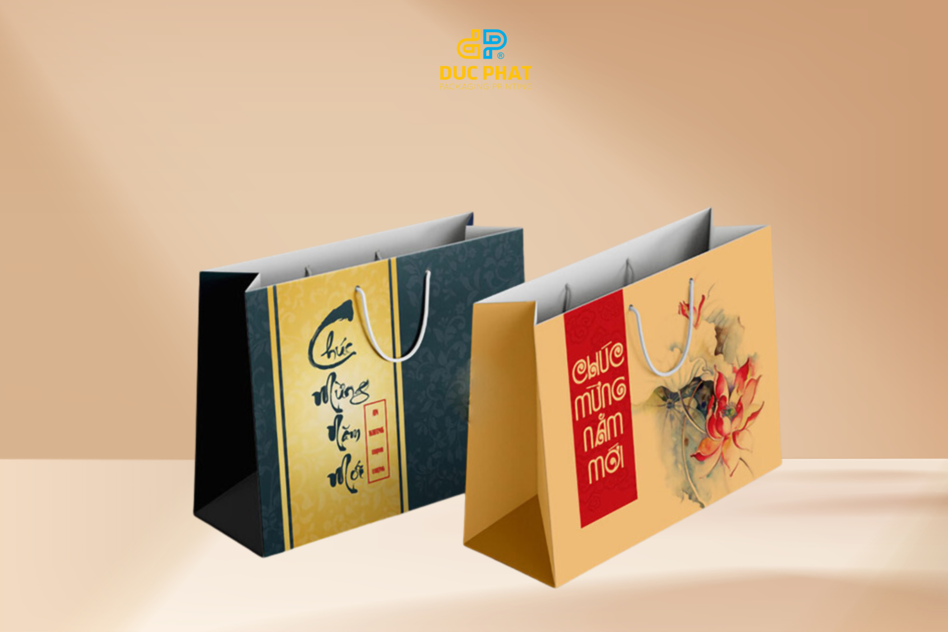 in túi giấy đựng quà Tết doanh nghiệp giá rẻ