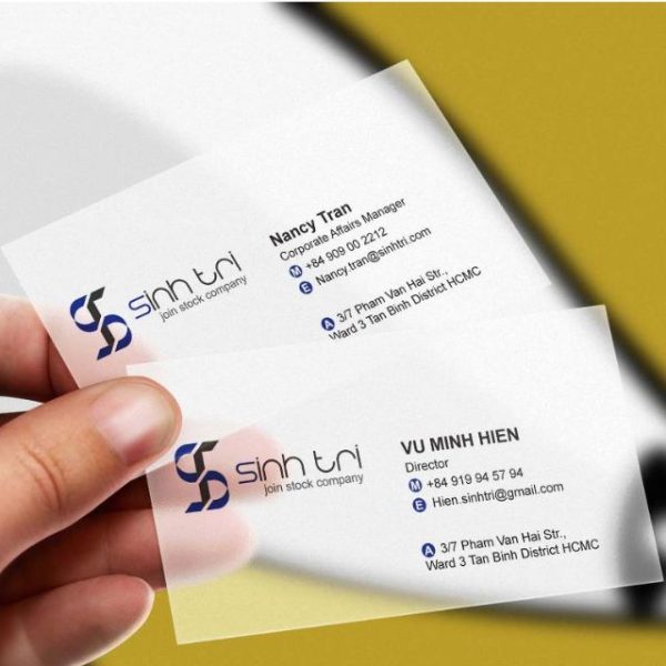 Card visit cá nhân - nhựa trong