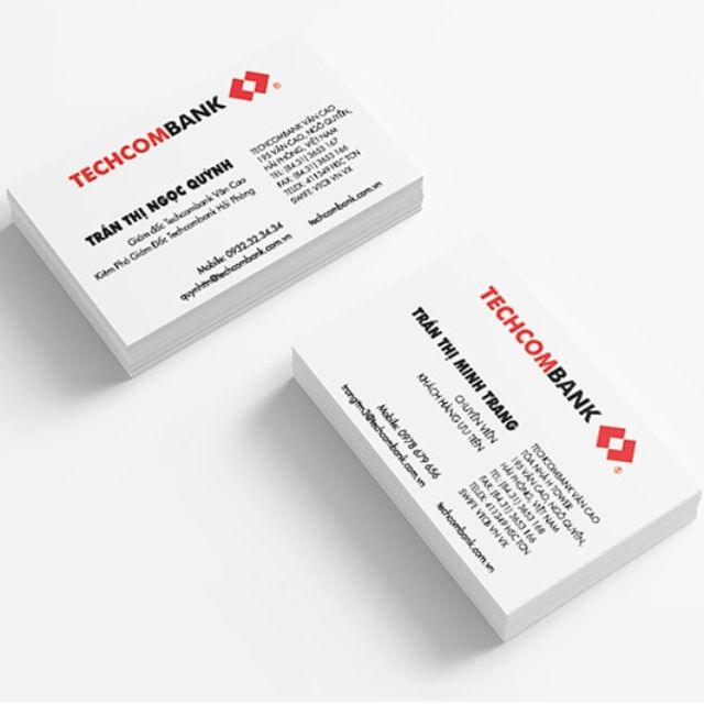 Name card dành cho nhân viên của ngân hàng Techcombank