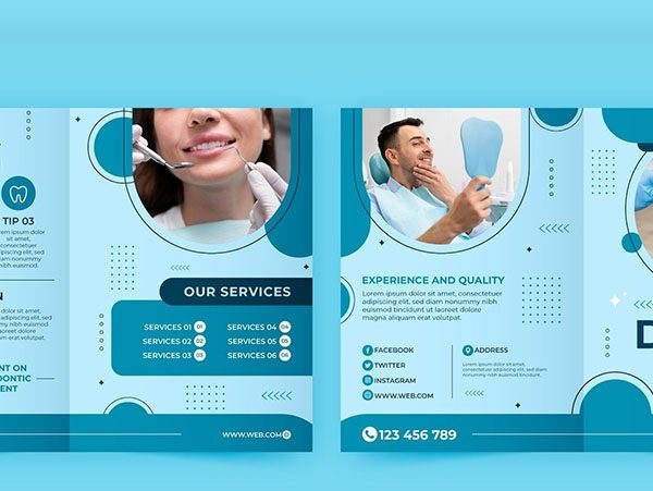 Mẫu in brochure gấp 2 về Nha Khoa