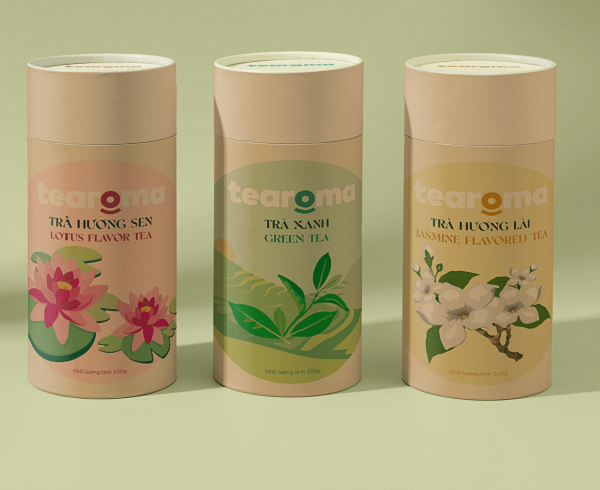 Hộp giấy đựng trà hình trụ tròn - Hộp cứng