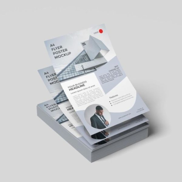 Mẫu tờ rơi tone màu xám giấy A4