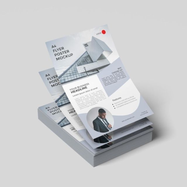Mẫu tờ rơi tone màu xám giấy A4