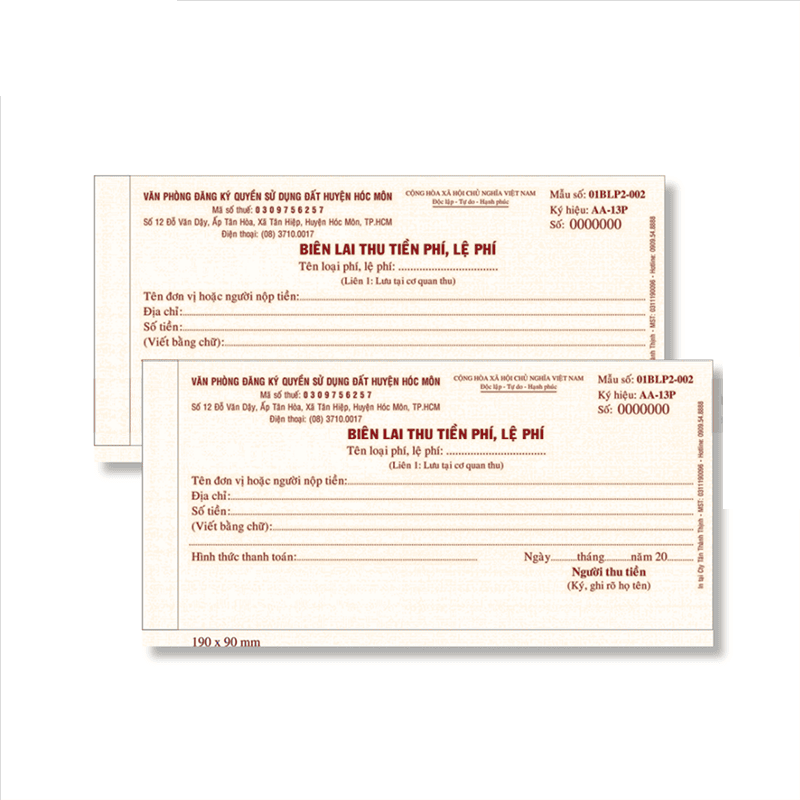 Biểu Mẫu Thu Chi