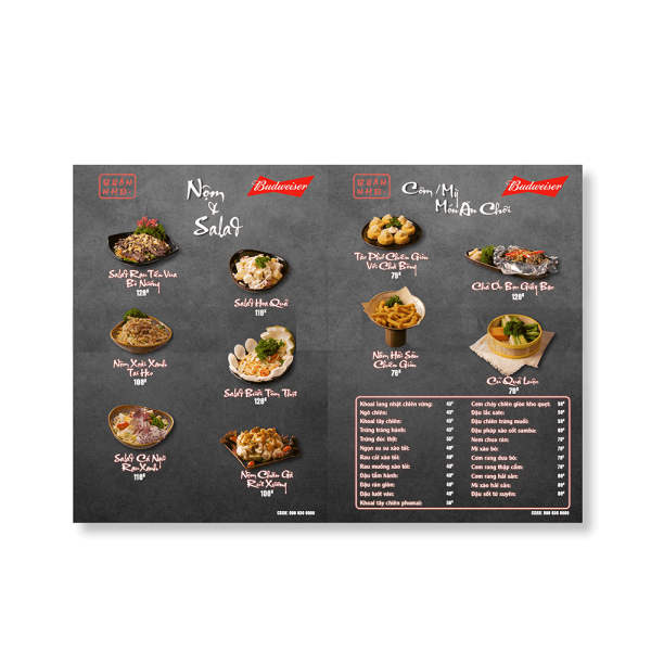 Menu bìa cứng