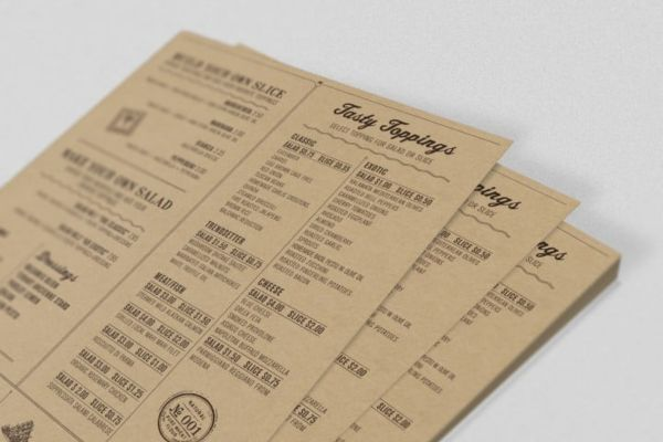 Menu giấy kraft