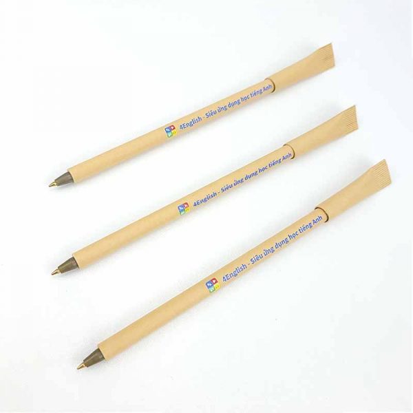 Bút bi giấy tái chế in logo – Quà tặng thân thiện với môi trường
