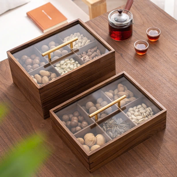 Khay mứt gỗ 6 ngăn cao cấp