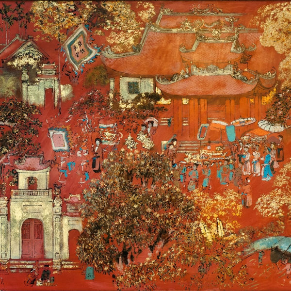 Tranh Sơn Mài Lễ Hội Đình Làng